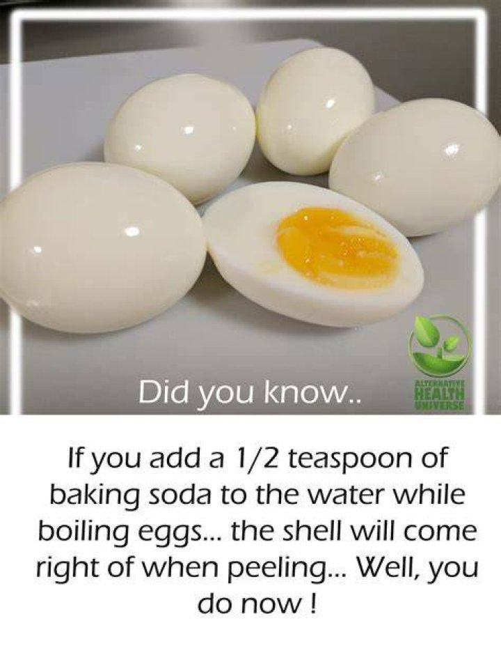 What does baking soda do for hard-boiled eggs?