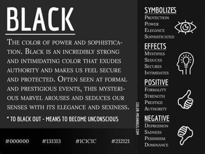 What does black mean emotionally?