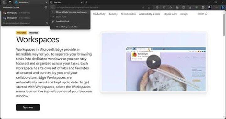 What does create a workspace mean?