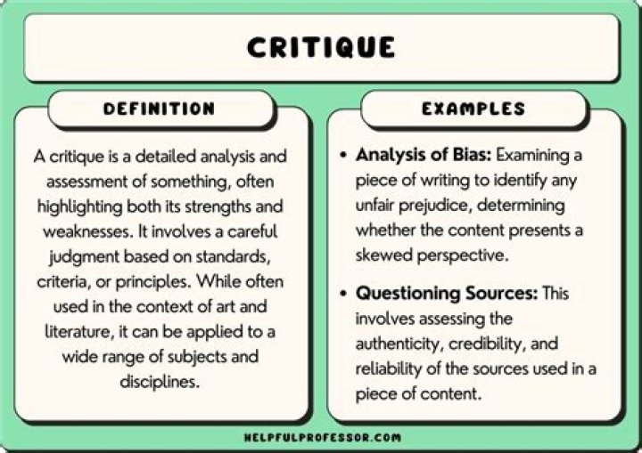 What does critique mean in art?
