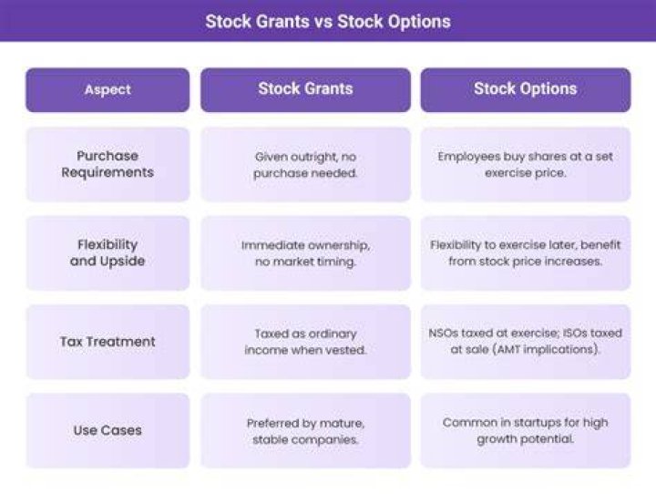 What does it mean when a company grants stock options?