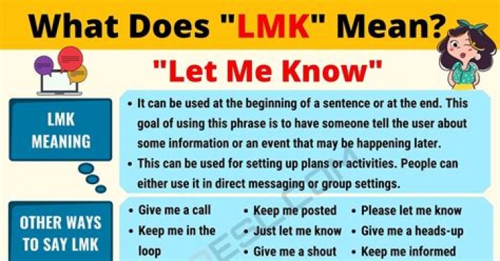 What does LMK mean in texting?