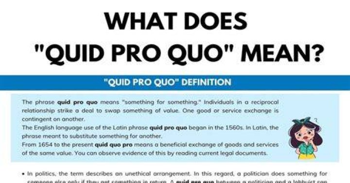 What does no quid pro quo mean?