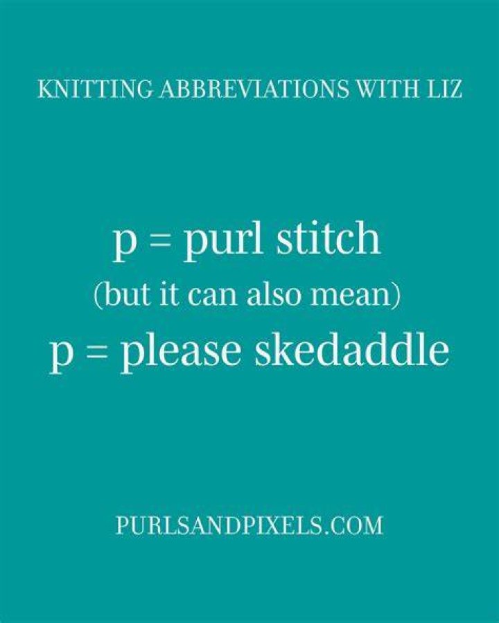 What does P mean in knitting?
