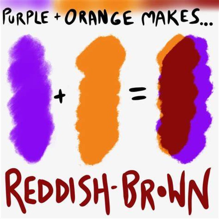 What does purple and orange make?
