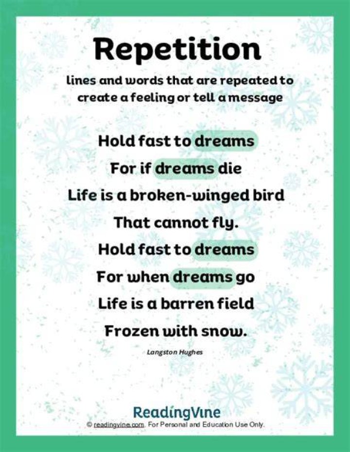 What does repetition in poetry do?