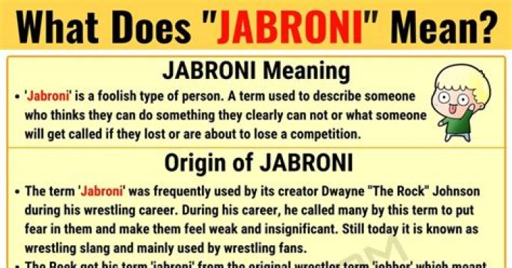 What does the slang jabroni mean?
