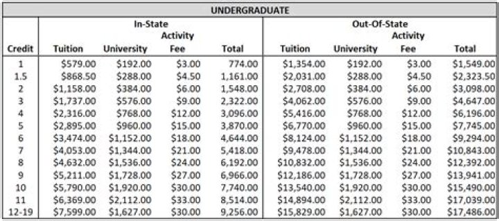 What does tuition fee per credit mean?