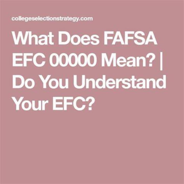 What does your EFC number mean if it is not 00000?