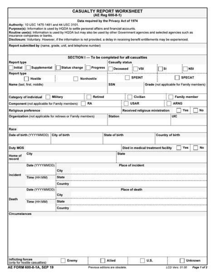 What form is used to report casualty and theft?