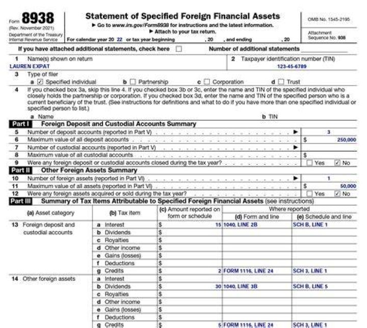What form is used to report foreign assets?