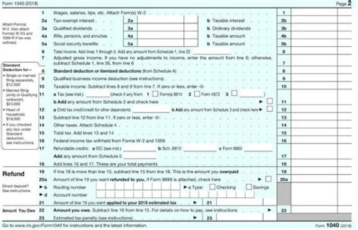What goes on line 1 for the 1040 form?