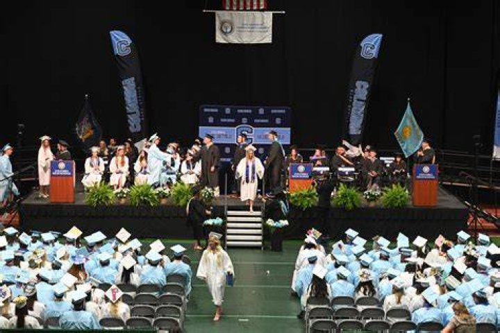 What happens during a high school graduation ceremony?
