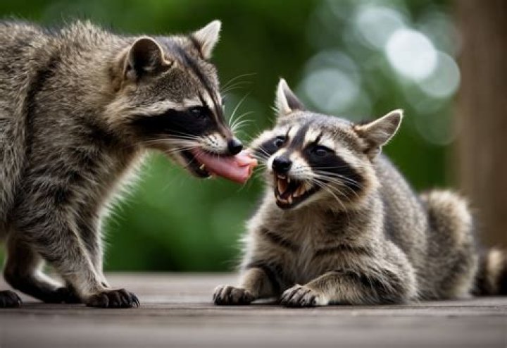 What happens if a raccoon bites a cat?