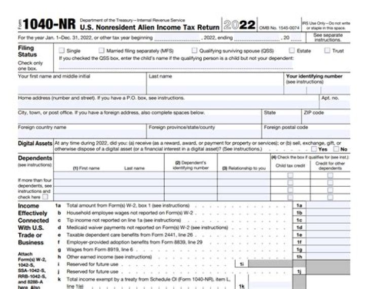What happens if I file 1040 instead of 1040NR?