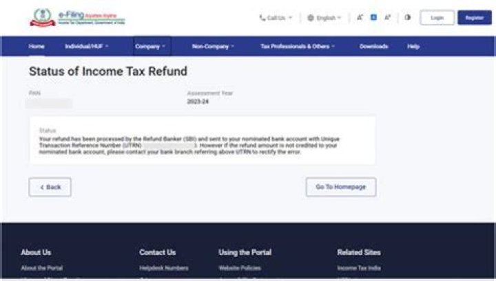 What happens if income tax refund is not sent?