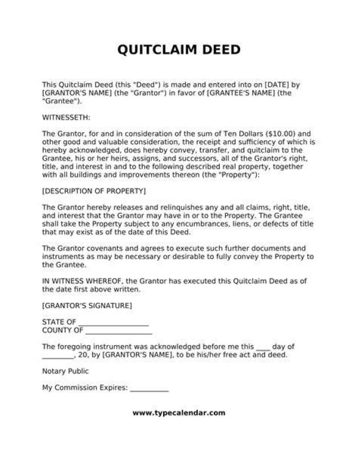 What happens if my mother files a quitclaim deed?