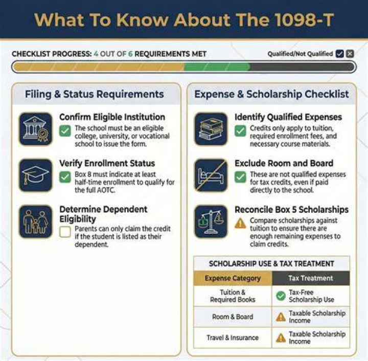 What happens if scholarships exceed tuition on 1098-t?