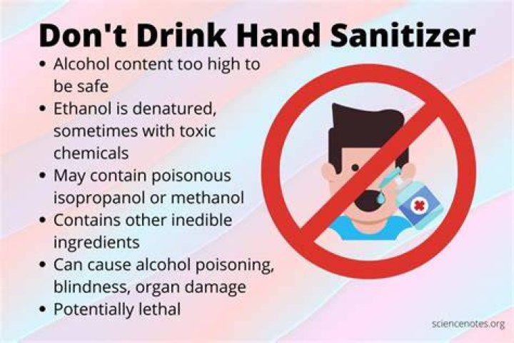 What happens if you accidentally drink sanitizer?