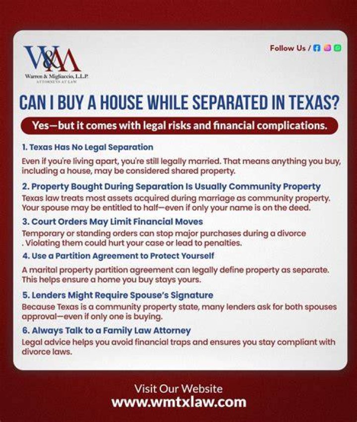 What happens if you buy a house while separated?