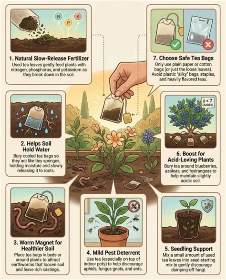 What happens if you pour tea in plants?