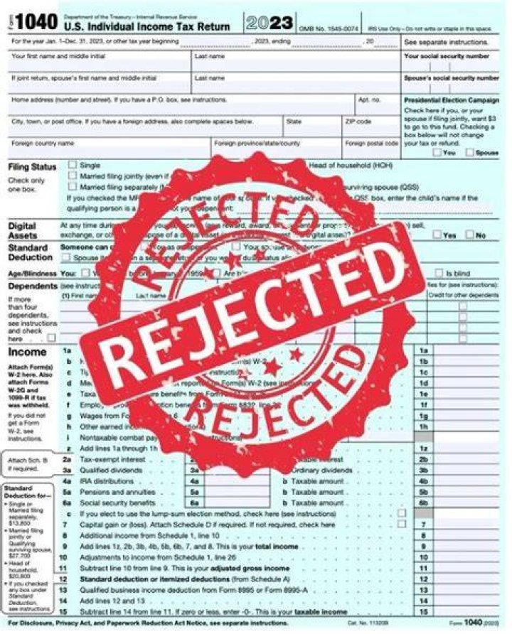 What happens if your tax return was rejected?
