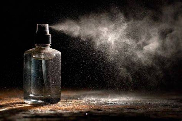 What happens to perfume after being sprayed?