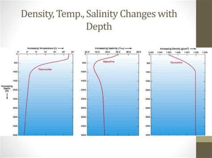 What happens to salinity when depth increases?