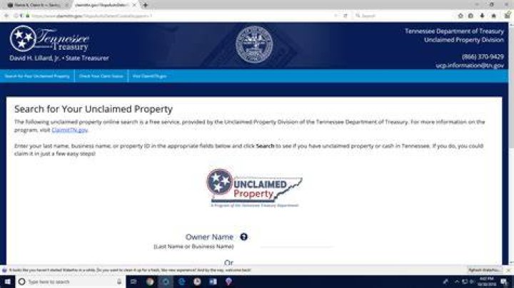 What happens to unclaimed property in Tennessee?