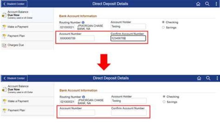 What happens when you change your direct deposit account number?