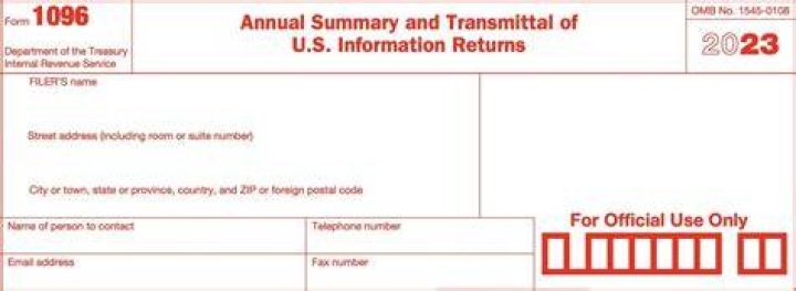What information do you need to submit a 1096?
