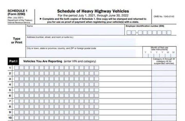 What is a 2290 Schedule 1 form?