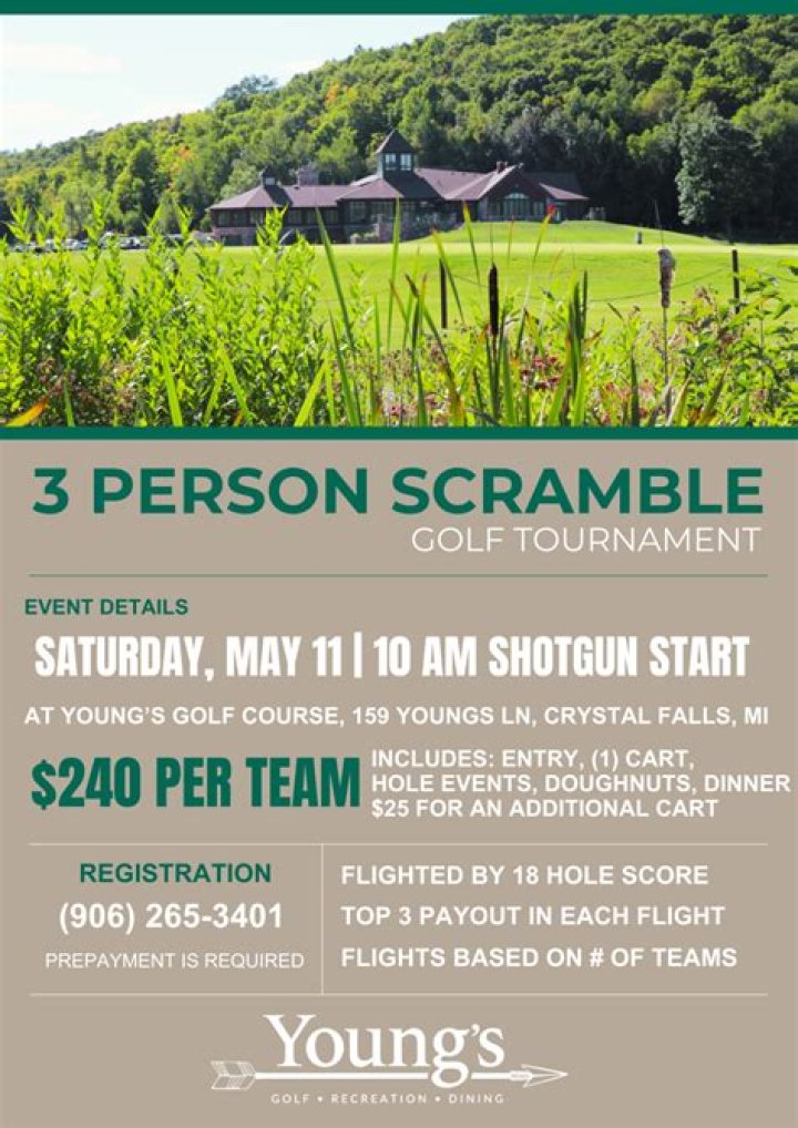 What is a 3 person scramble in golf?