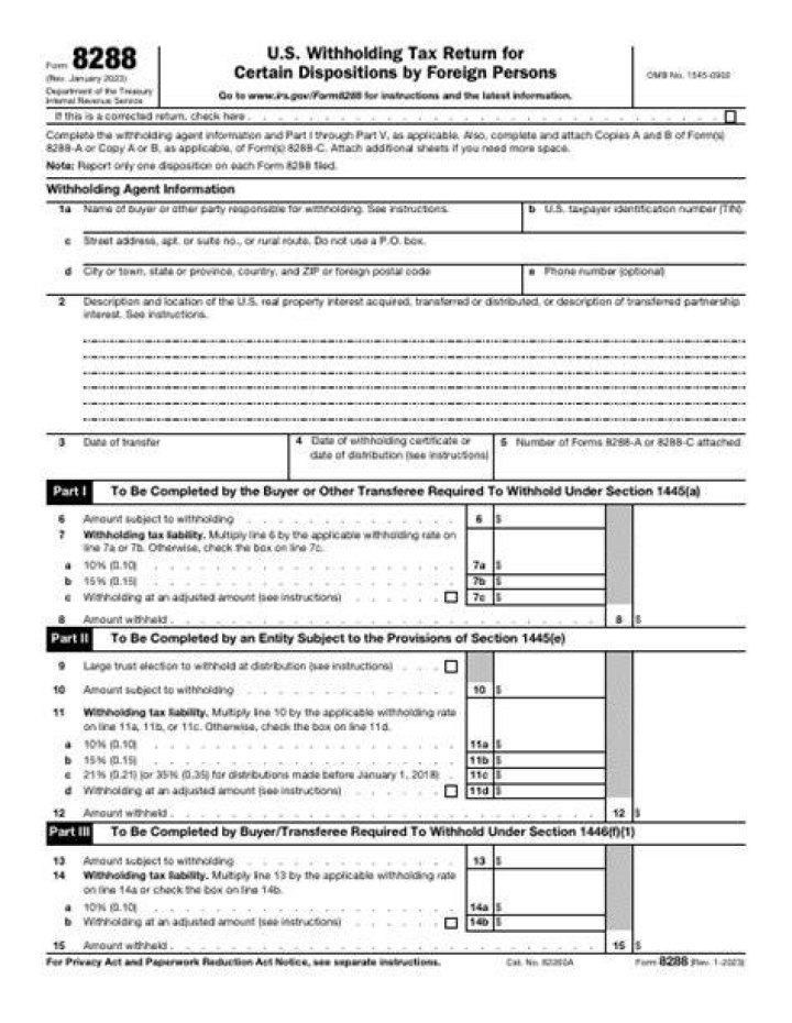 What is a 8288 tax form?