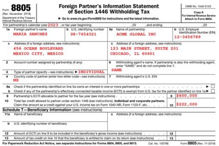 What is a 8805 tax form?