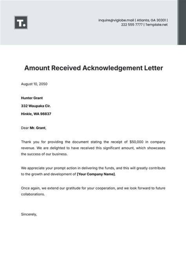 What is a bank receiving letter?