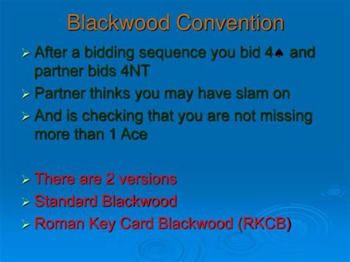 What is a Blackwood bid in bridge?