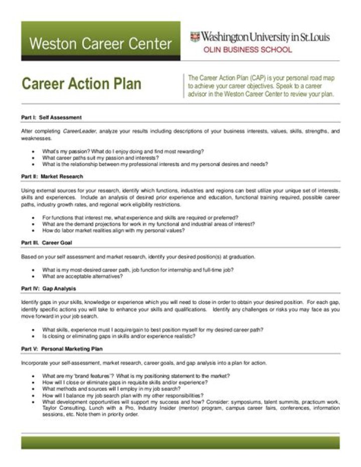 What is a career action plan for?