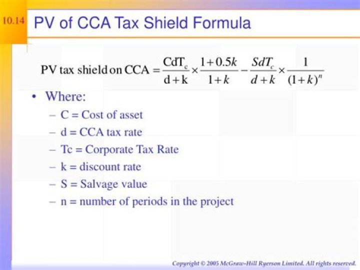 What is a CCA tax shield?