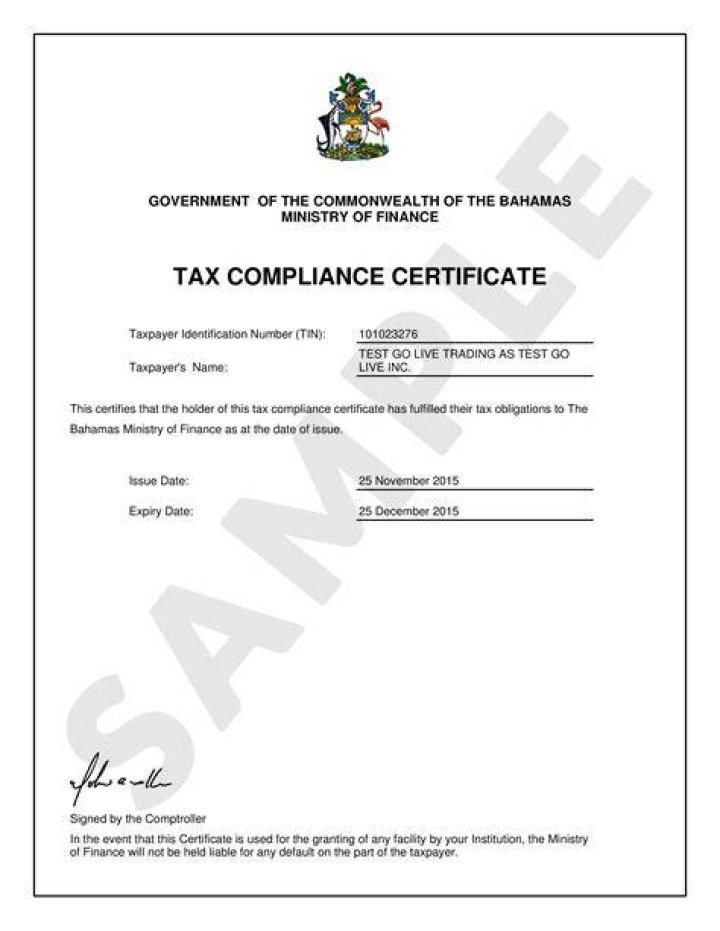 What is a certificate of payment of business tax?