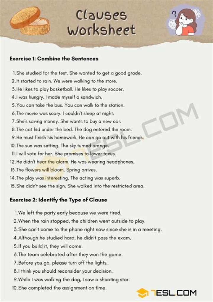 What is a clause worksheet?