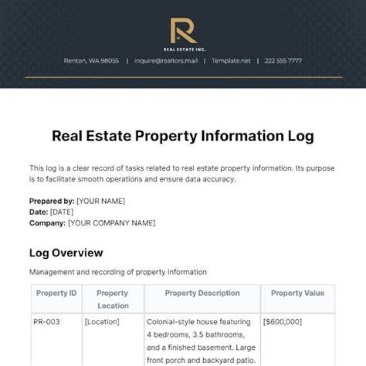 What is a contemporaneous log in real estate?