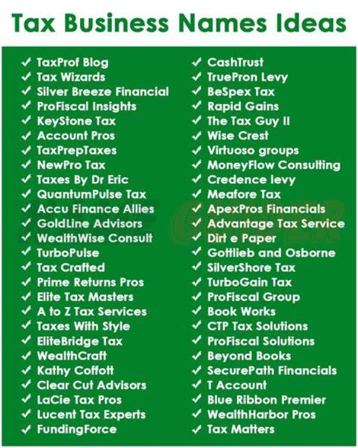 What is a good name for a tax business?