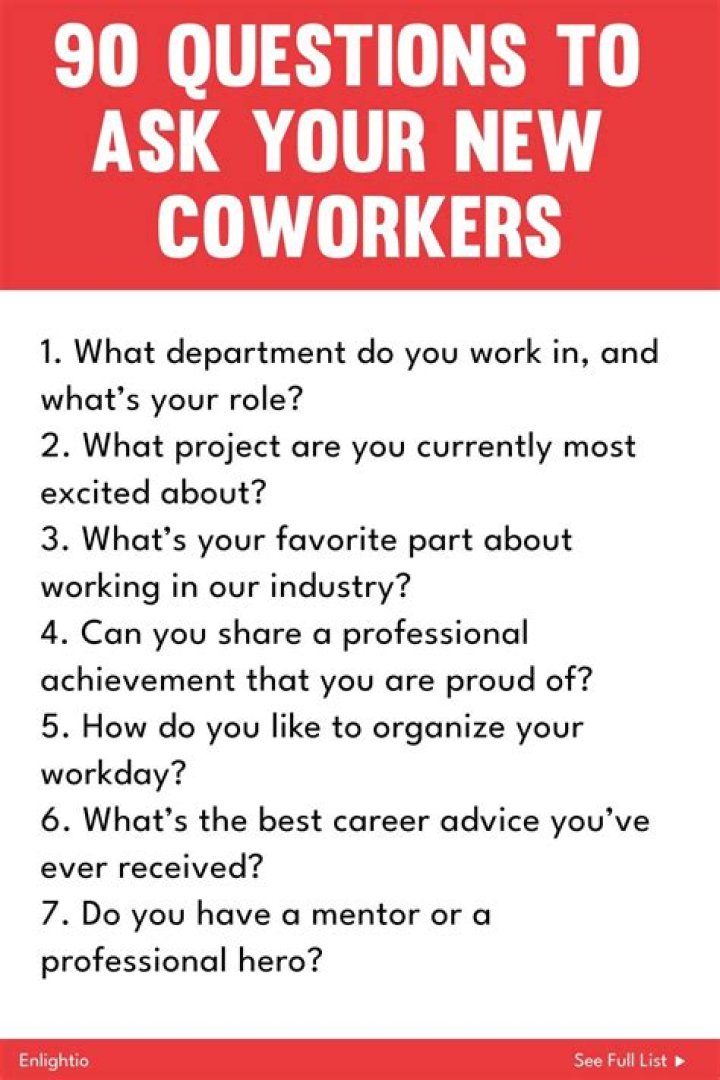 What is a good question to ask coworkers?