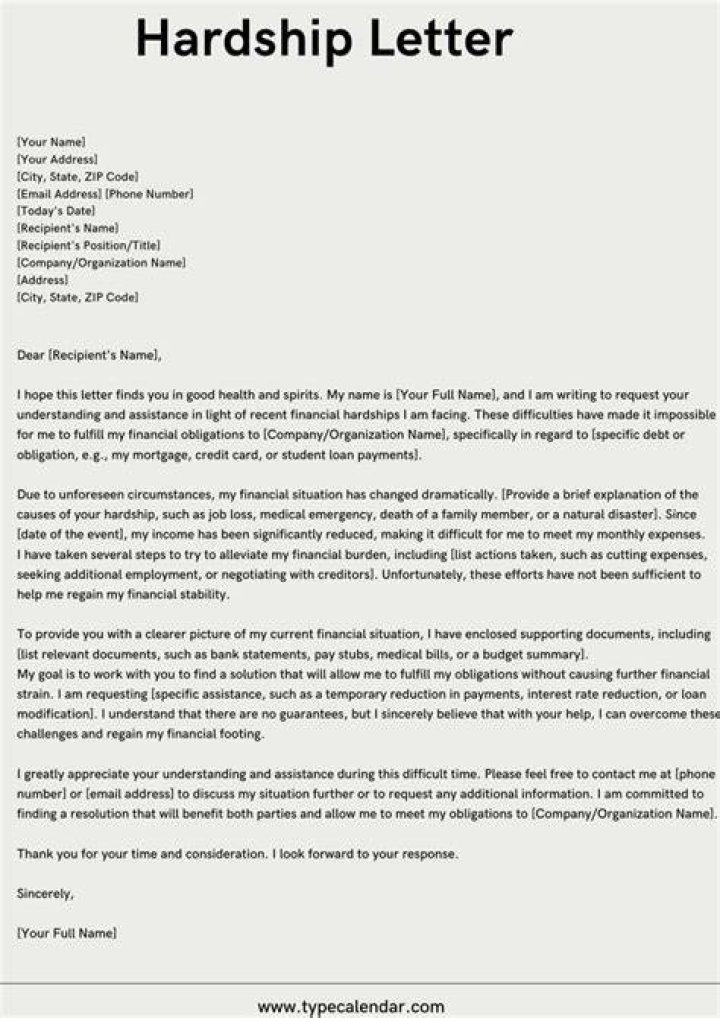 What is a hardship letter for college?