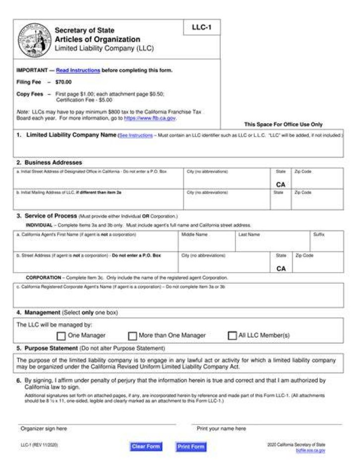What is a LLC 1 form?