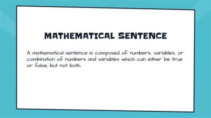 What is a mathematical sentence?