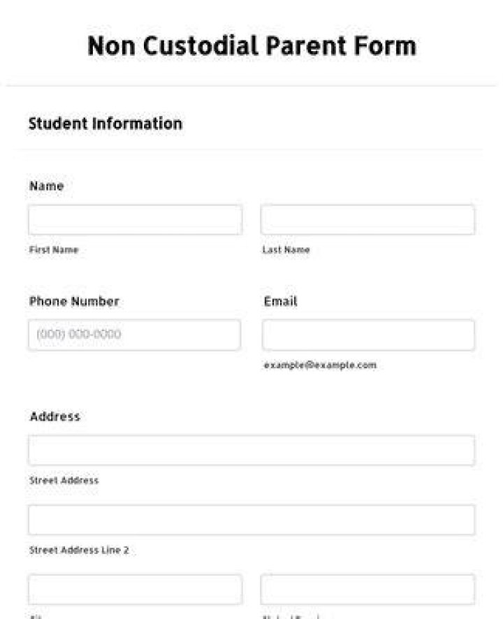 What is a non-custodial parent form?