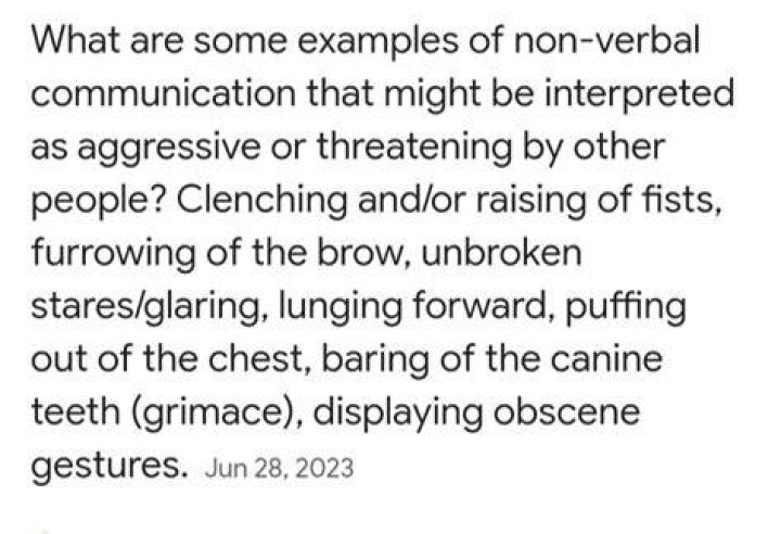 What is a non verbal threat?