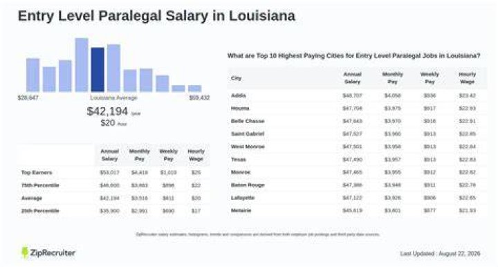 What is a paralegal salary in Louisiana?